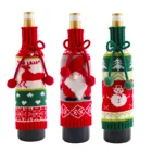 1 шт. Рождественское украшение, чехол для винной бутылки с Санта-Клаусом, снеговиком, галстуком-бабочкой для отеля, ресторана, вязаный чехол для винной бутылки