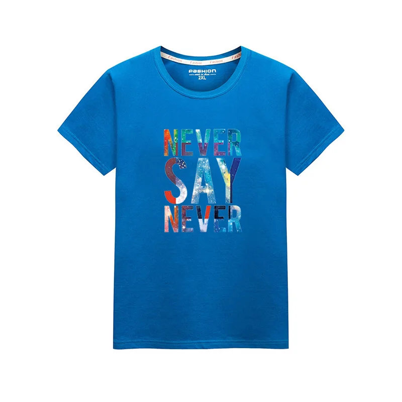 New Men T-Shirt Pack Of 2 letter Printed Crewneck Loose T Shirt Mens Short Sleeve 100% Solid Cotton Tops Tee Summer TX141 | Мужская