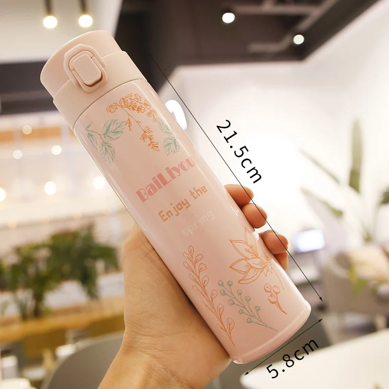 

Lovely Sweet Stainless Steel Double Wall Vacuum Insulated Water Bottle Wide Mouth Affordable Personality Fashion Comfortable