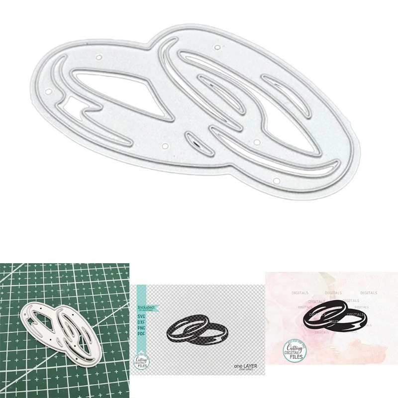 

Металлические режущие штампы в виде кольца, искусственная кожа, бумажная карта, рельефное украшение