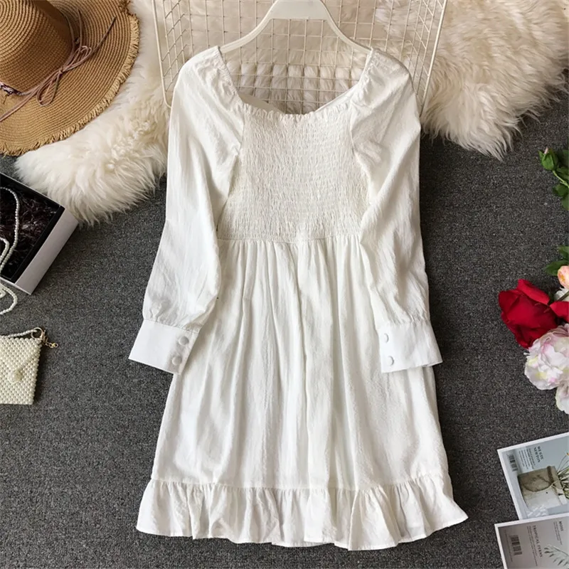 Женское ТРАПЕЦИЕВИДНОЕ ПЛАТЬЕ С Длинным Рукавом фонариком приталенные платья с