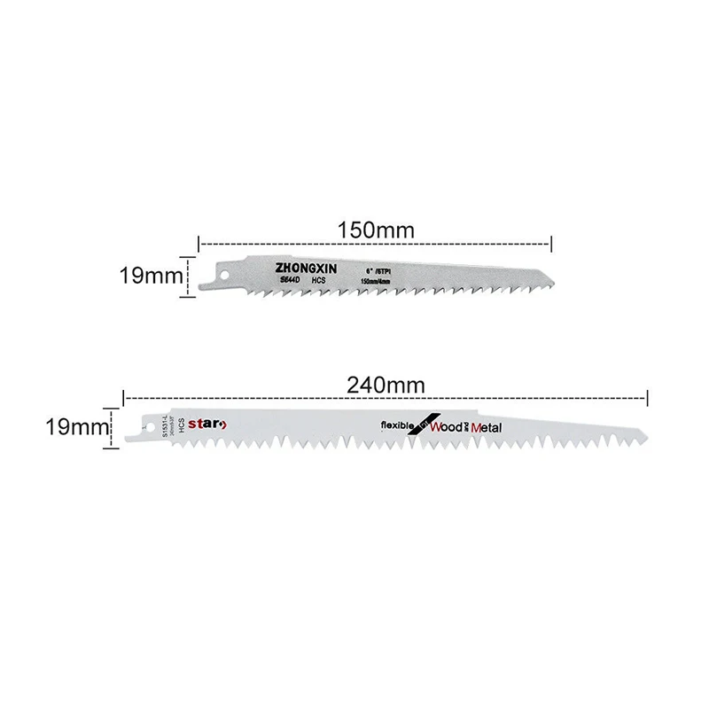 

6Pcs S644D+4Pcs S1531 Saber Saw Blades Tiger Saw for Wood Metal Cut PLDI889