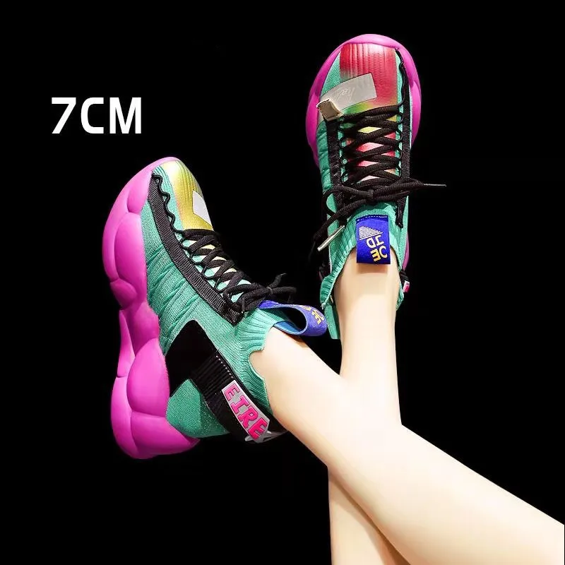 Женские массивные кроссовки на платформе повседневные толстой