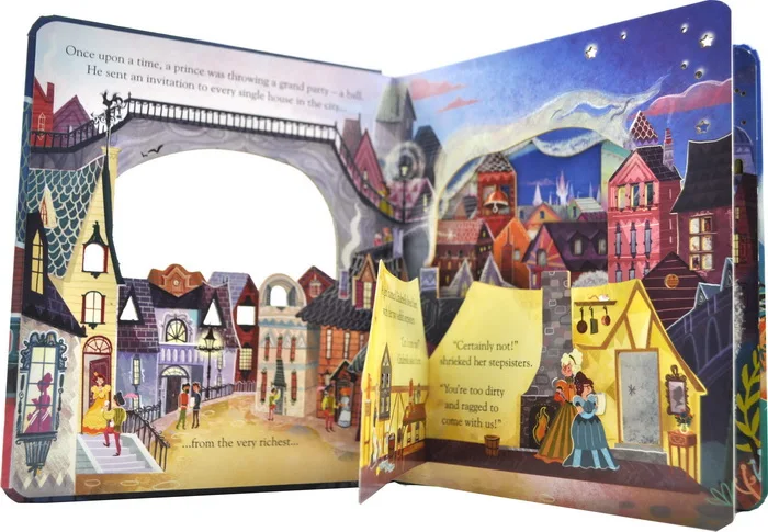 Детская книга Usborne Peep Inside сказка Золушка учим английский 3D лоскут картина книги с