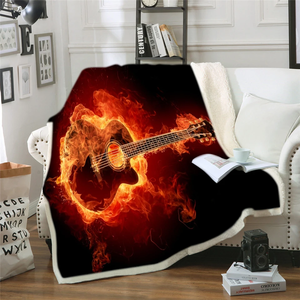 Декоративное одеяло из искусственной микрофибры в стиле японской музыки | Дом и