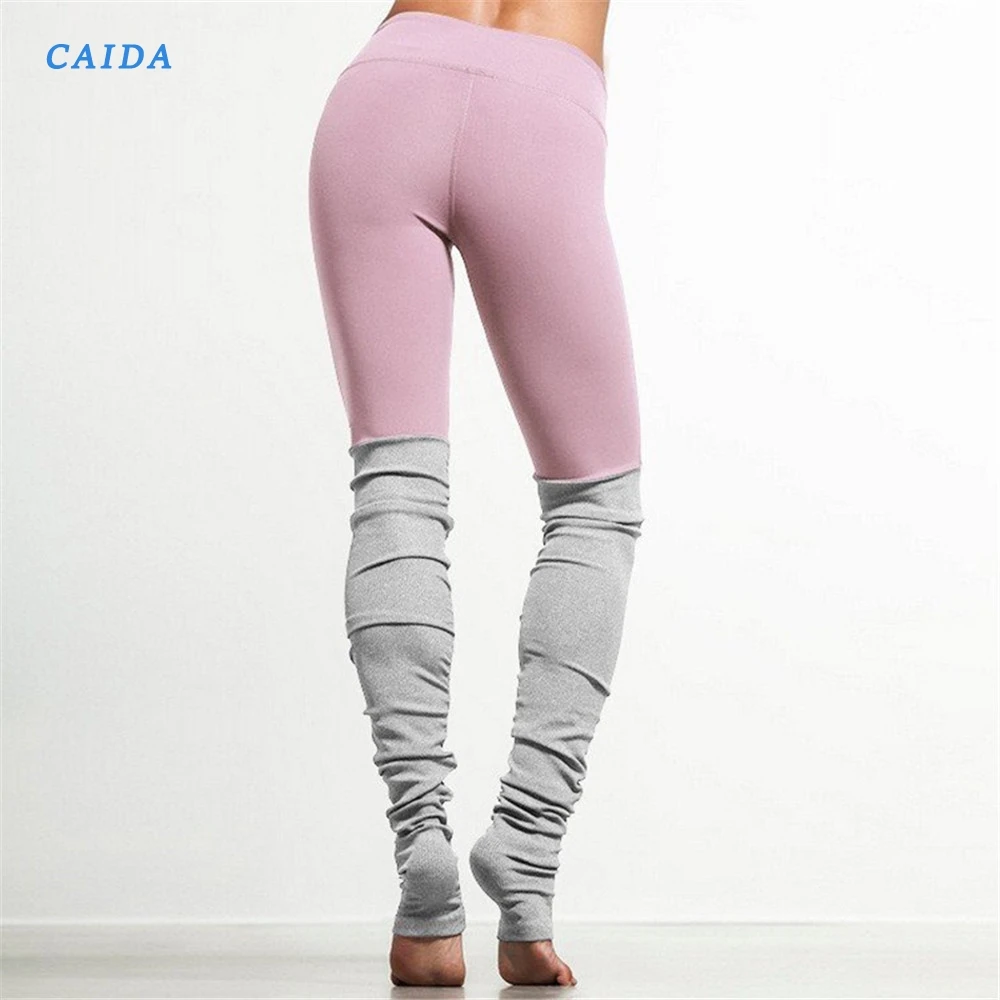 

CAIDA спортивные Лоскутные штаны для йоги, облегающие колготки для фитнеса и бега, Леггинсы для йоги, женские фитнес-колготки, штаны для тренир...