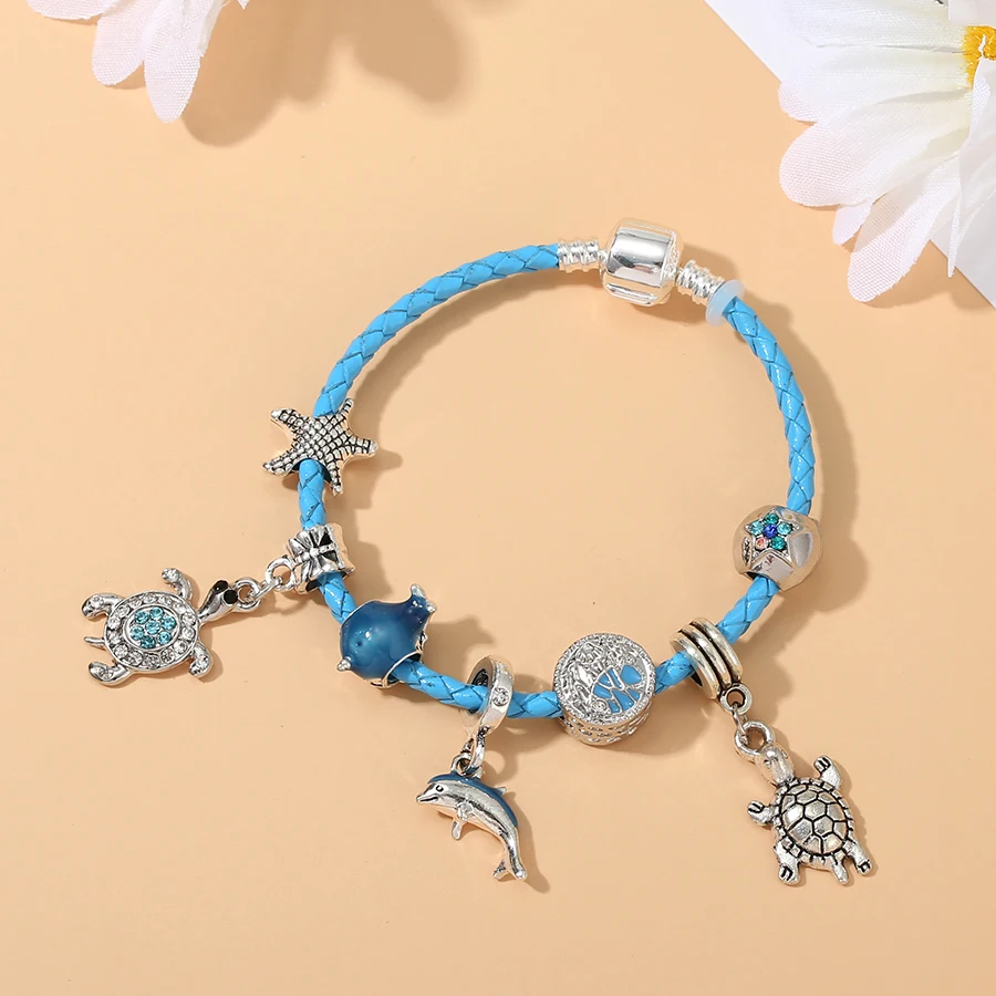 Buipoey Ocean Collection браслеты для мальчиков и девочек с синей черепахой морской конек из
