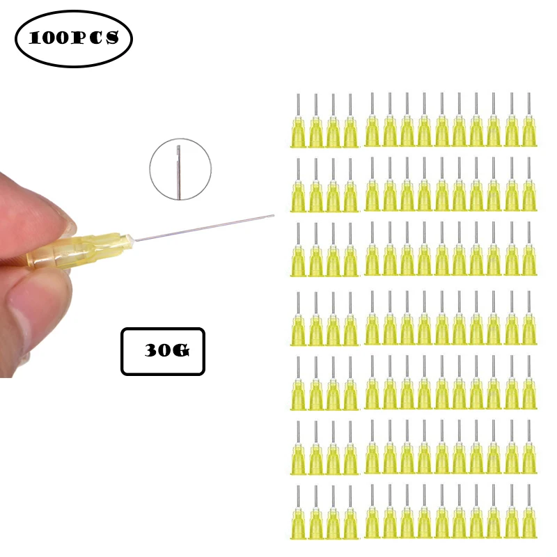

100Pcs Dental Endo Irrigation Needle Tip 30Ga End-Closed Side Hole Syringe Root Canal Washing Needle Tip Oral Care Tooth Clean