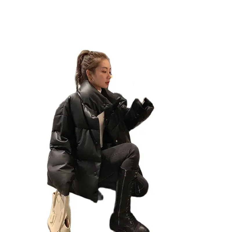 Chaqueta de piel de oveja para mujer, abrigo con cuello de pan, piel auténtica, 2020