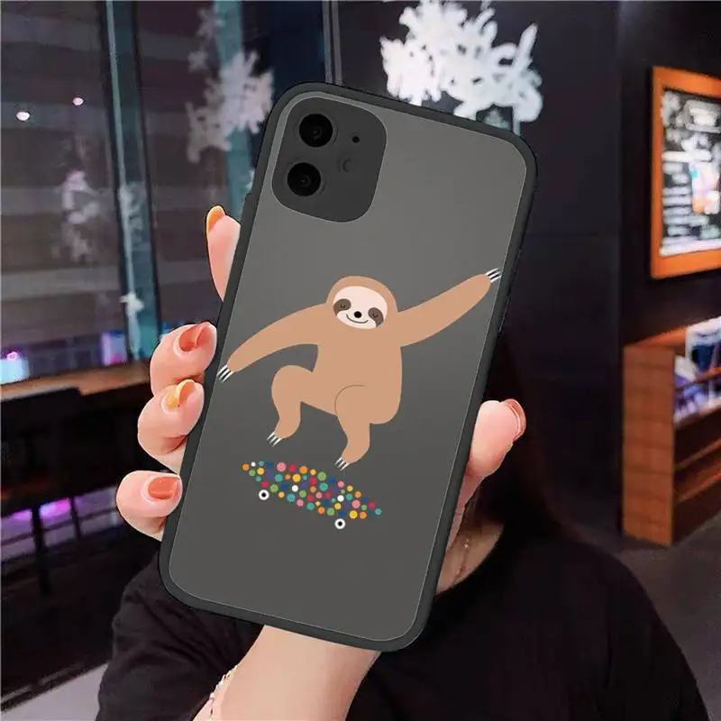 

Sloth Cute Animals Phone Case matte transparent For iphone 7 8 11 12 plus mini x xs xr pro max cover