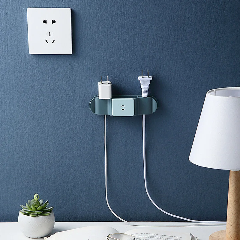 The New Rotary Socket Holder Punch-free Wall Socket Power Strip Storage Plug Hook Cord Winder Kitchen Accessories Home Appliance