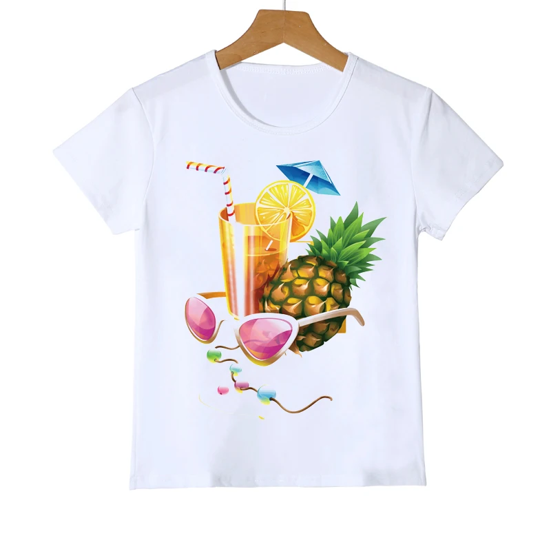 

Summer new girl shirt love pineapple fruit Daquan printing boy T-shirt short-sleeved top casual cute toddler T-shirt kids top