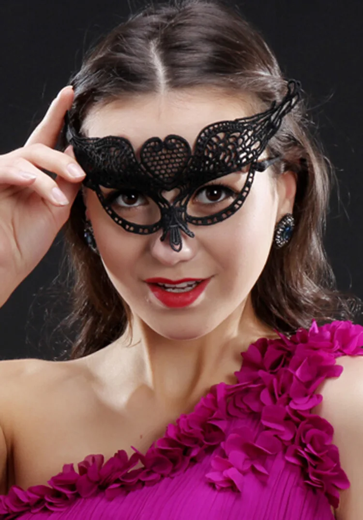 

Fashion Sexy Black Lace Hollow Mask for women Nightclub party cosplay accessories ladies Sexy Lingerie Eye Masks for Masquerade