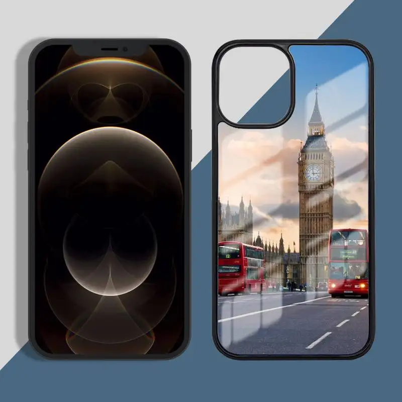 

London Bus England Telephone Phone Case PC for iPhone 11 12 pro XS MAX 8 7 6 6S Plus X 5S SE 2020 XR