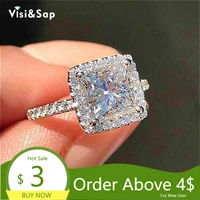 visisap beautiful 7mm square zircon rings for women japanese like party anniversary gifts ring factory jewelry wholesale b2764