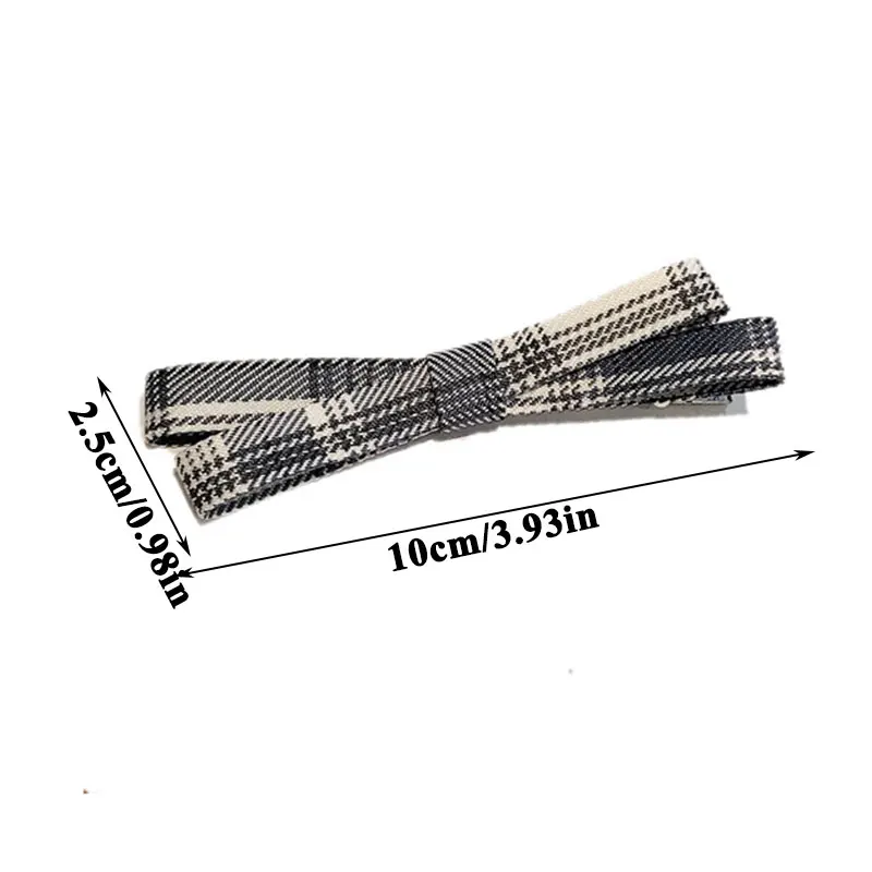 

JK Style Plaid Bow Hair Clip Fashion Hair Accessories Bowknot Barrette Simple Cross Hairpins Plaid Fabric Bow Duckbill Clip