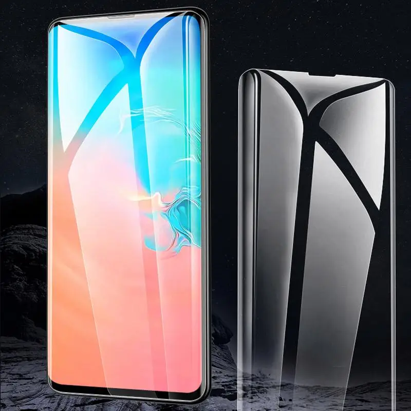 Прозрачное изогнутое жидкое ультрафиолет закаленное стекло для samsung Galaxy Note 10 Pro 8 9 S10 S8 S9 Plus S10E S7 edge защита экрана