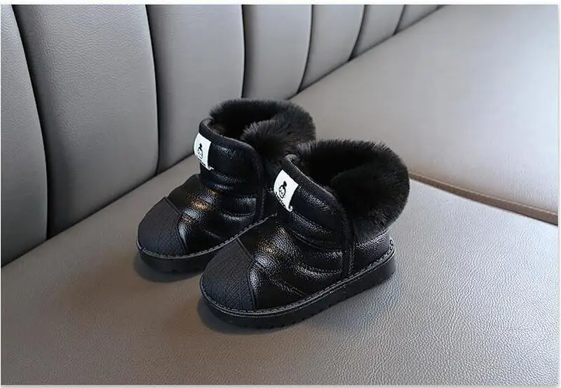 Детская зимняя обувь для мальчиков и девочек Теплая плюшевая мягкая подошва