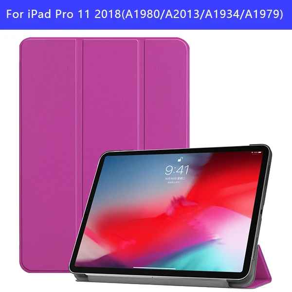 IPADPRO11 KST PL Чехол для планшета для ipad pro 11, однотонный чехол из ТПУ, чехол для нового ipad pro 11 с держателем для карандашей, Смарт, трехслойная подставка - Цвет: IPADPRO11 KST PL