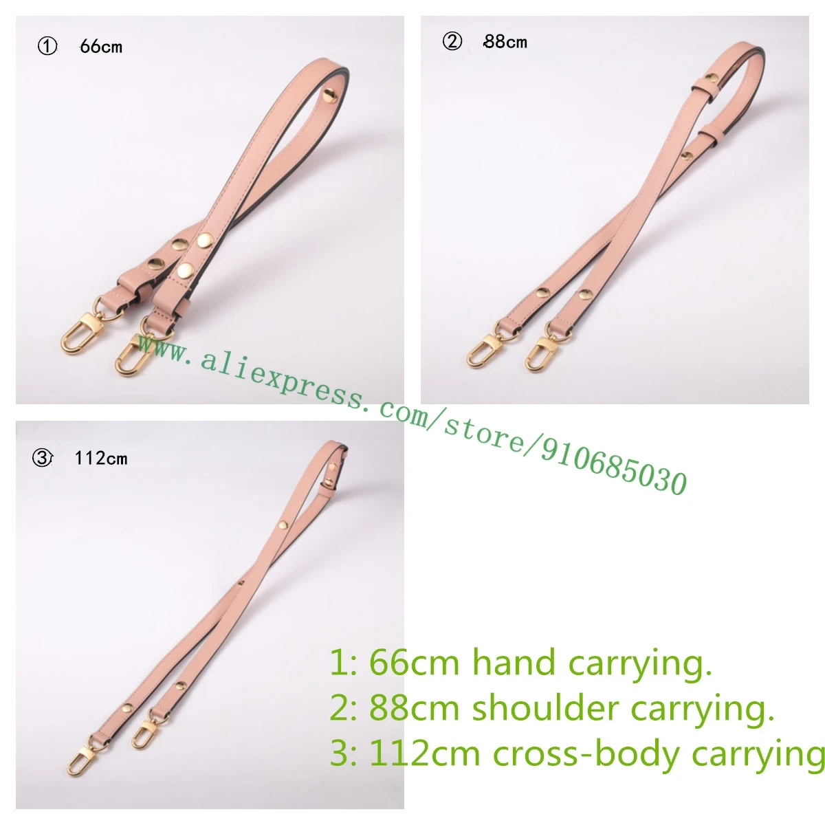 Top Quality Genuine Calf Leather Handle Shoulder Strap For Designer Women Handbag Lady Shoulder Bag Parts Replacement 1.8cm