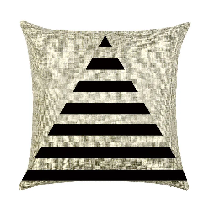 

Nordic Simple Linen Cushion Cover Geometric Digital Printing Pillowcase Creative Home Decoration Pillowcase Pillow Cover