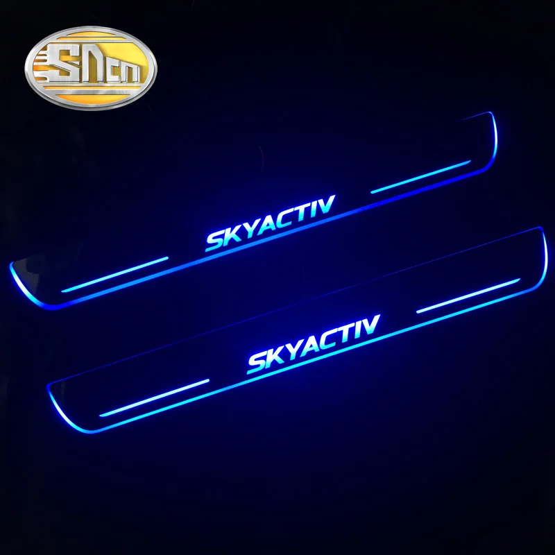 

SNCN 4PCS Car LED Door Sill For Mazda 3 2014 - 2018 2019 Ultra-thin Acrylic Dynamic LED Welcome Light Scuff Plate Pedal