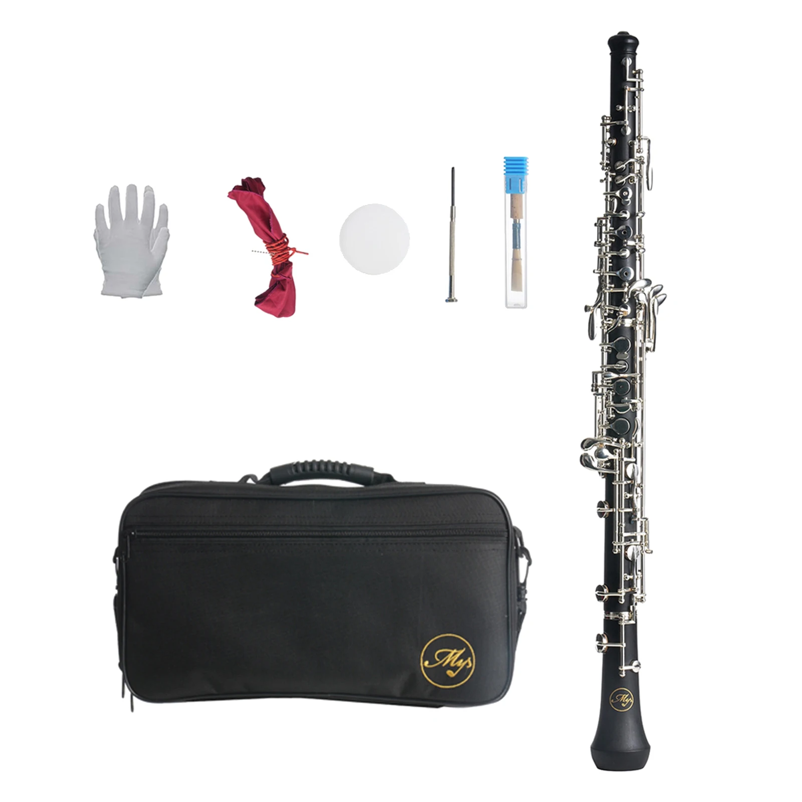 

Professional Bakelite Oboe C Key w/ Oboe Reed Gloves Carrying Bag Cleaning Cloth Gift for Professionals Solo