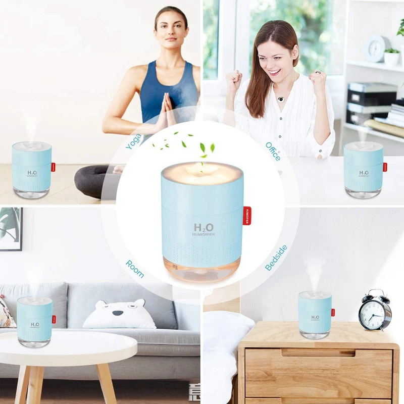 

Humidifier 500Ml Cool Mist Humidifier Air Humidifier Ultrasonic Quiet Humidifier with Night Light,USB Charging