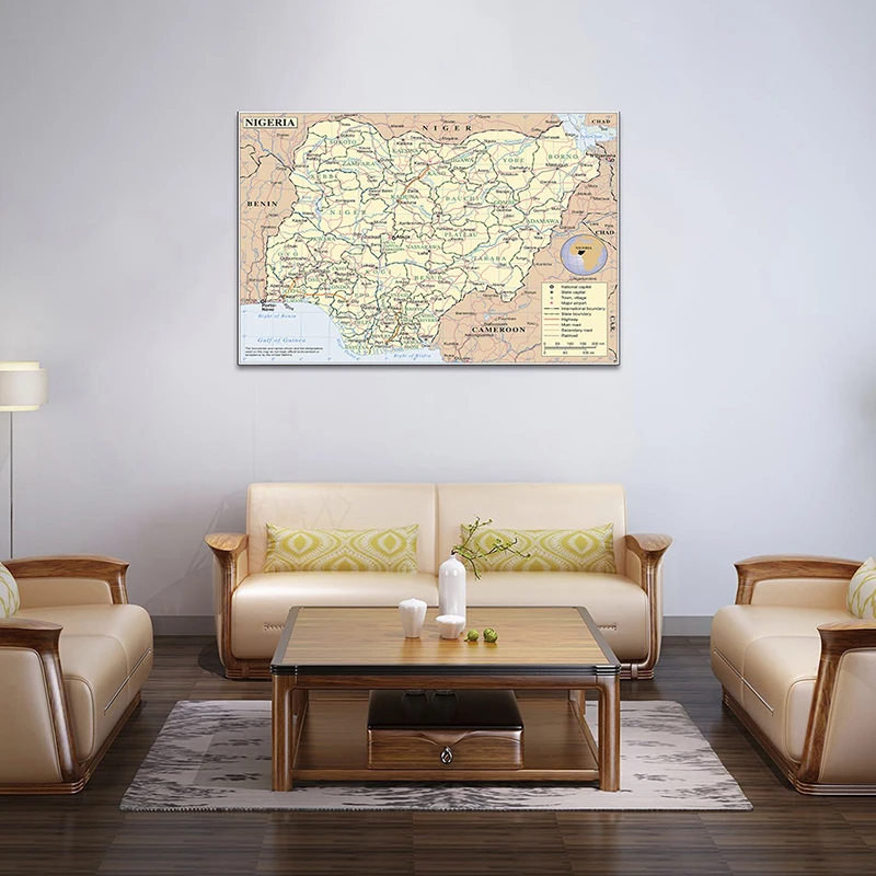 Карта Нигерии без запаха 90*60 см | Канцтовары для офиса и дома
