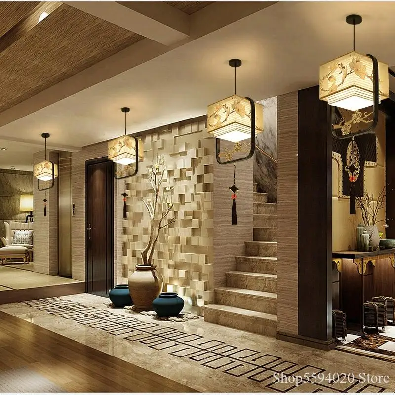 New Chinese Pendant Lamp Single-ended Creative Bedside Lights Bar Concise Hallway Dining Room Hanging Zen Light Fixtures | Лампы и