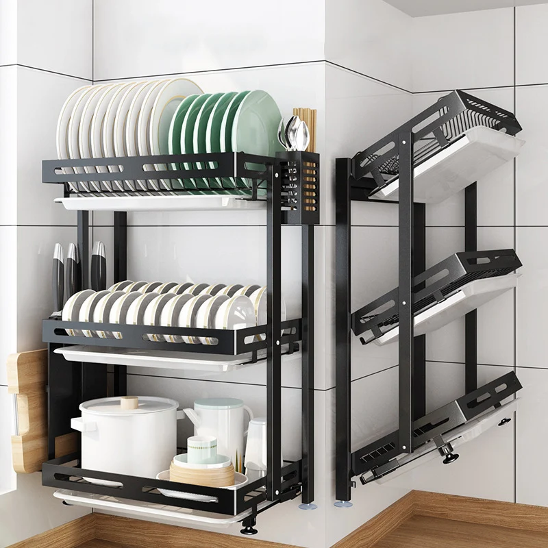 Новая Складная 2/3 слойная бесформенная сушилка для посуды из нержавеющей стали