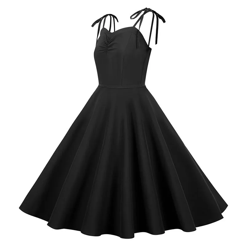 Женское летнее модное черное платье для вечерние однотонное привлекательное