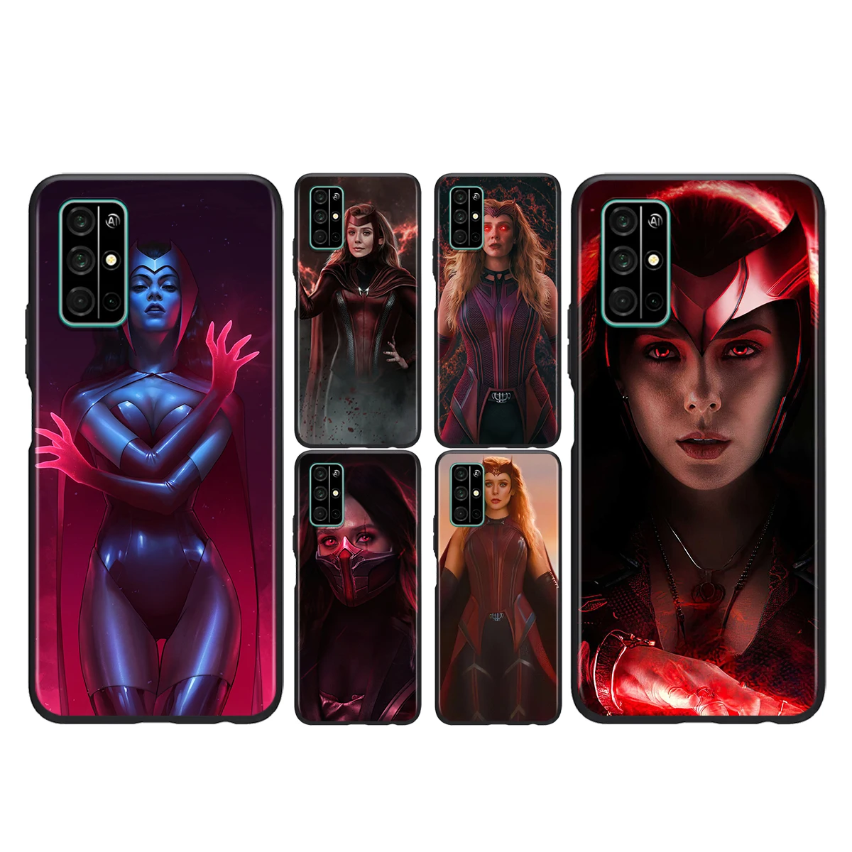 

For Honor 50 SE V30 30i 30S 30 20S 20E 20 V20 Pro 5G Plus Lite Black Phone Case Marvel Scarlet Witch Silicone Soft Cover