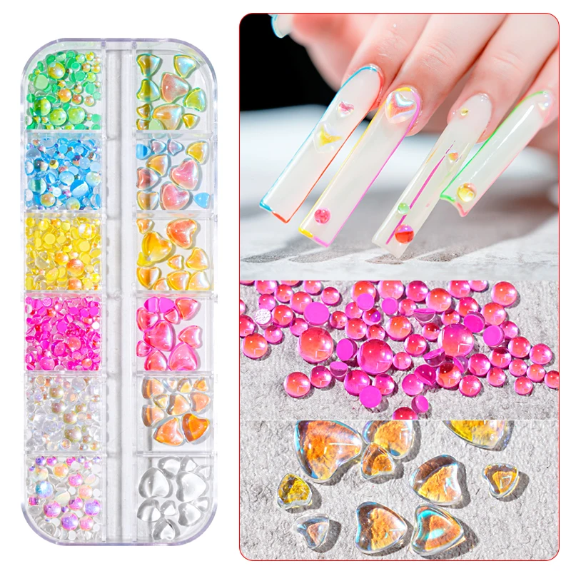 Градиентные градиентные бусины для ногтей Aurora Candy Colors в форме русалки | Красота и