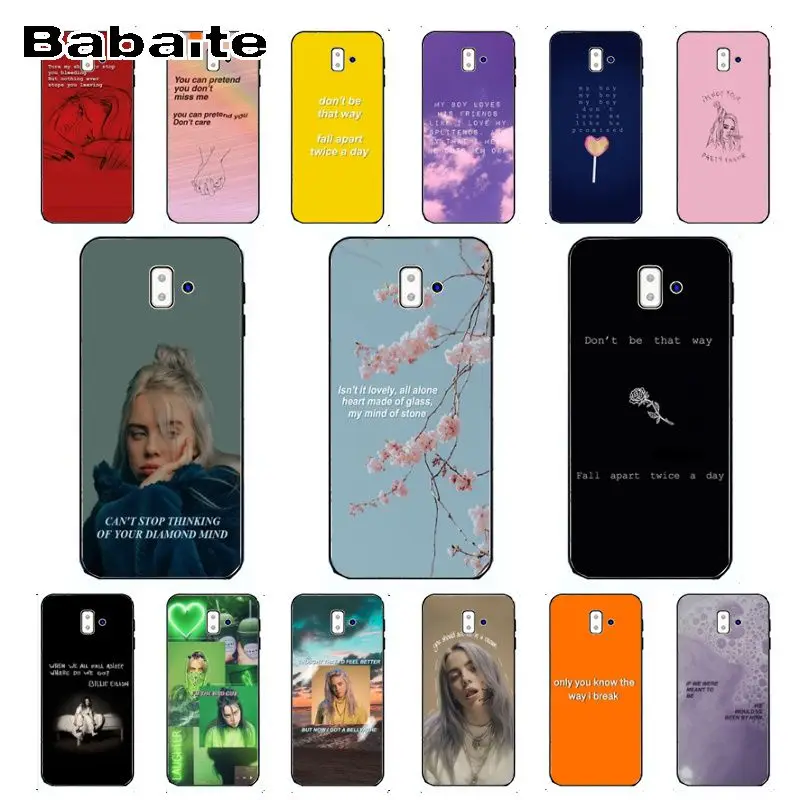 Song Lyrics Billie Eilish Эстетическая Оболочка Чехол для телефона samsung Galaxy j6 plus A6 A8 A9 A10 A30 A50 мобильные телефоны