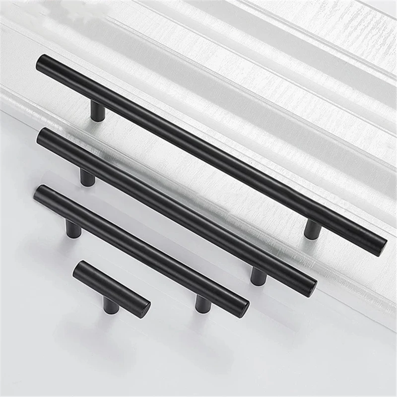 2 шт. матовый черного и золотого цвета прямые шкаф ручки Нержавеющая сталь Кухня