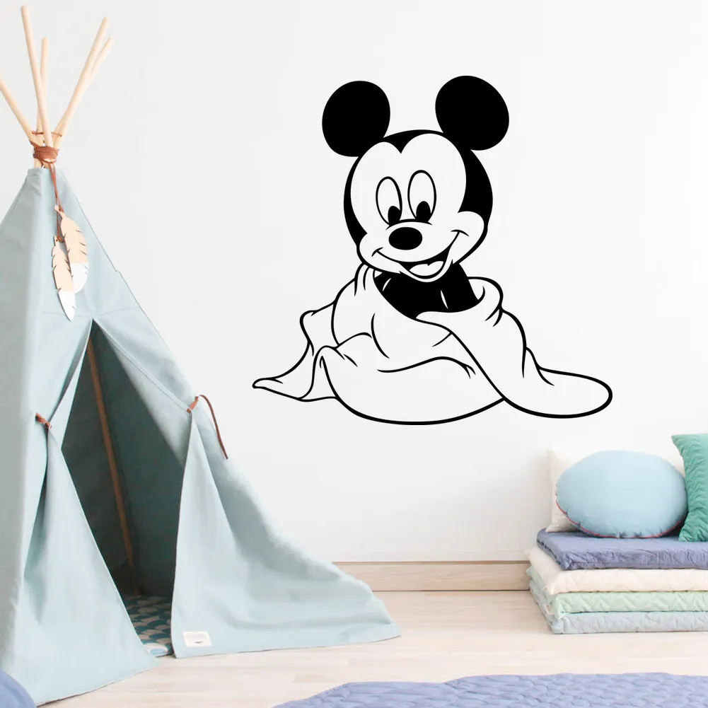 Disney Микки мышь Наклейка на стену пользовательское имя Виниловые наклейки для
