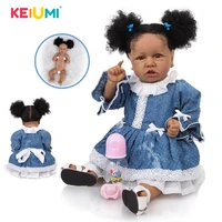 full silicone keiumi 57 cm soft silicone reborn baby dolls fashion toddler boneca tan skin bath doll toys kids playmate