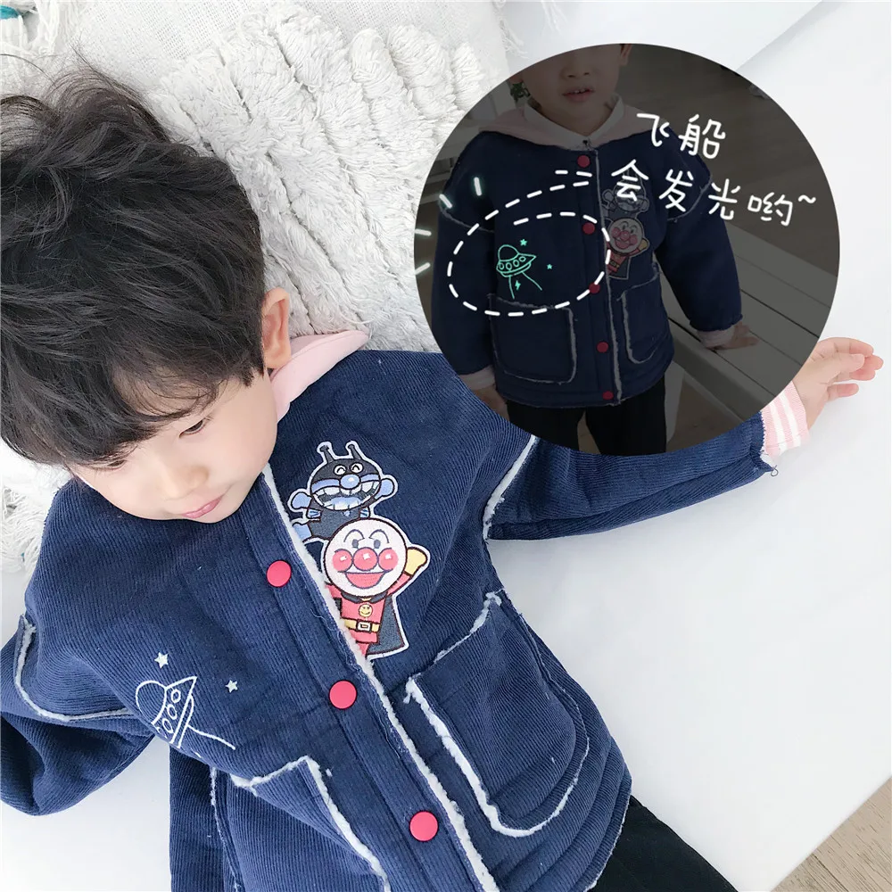 New Winter Clothes for Boys and Girls Removable Collar Naval Corduroy Jacket Kids Coat | Детская одежда и обувь