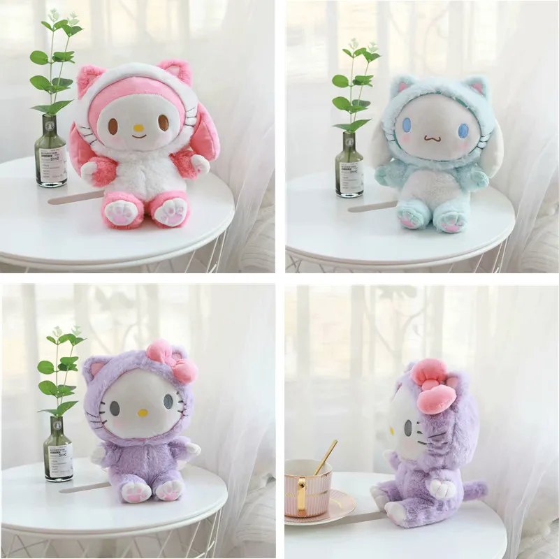 21Cm Kawaii Plush Sanrio My Melody Toys Kt Cat Plushie Anime Stuffed Toys Cute Soft Toy Sanrio Room Decor Girl Dolls for Gifts
