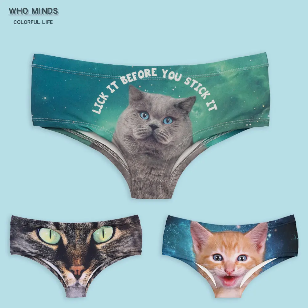 

Blue Cute Cat Panties Sexy Underwear Women Panties Majtki Damskie Women's Panties Women Thong Cotton Culotte Femme Coton Panties