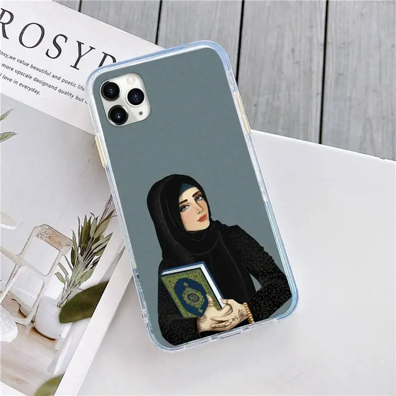 

Islamic Gril cartoon Phone Case for iPhone 11 12 pro XS MAX 8 7 6 6S Plus X 5S SE 2020 XR