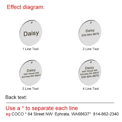 Заказная идентификационная бирка для собаки кошки персонализированные круглые
