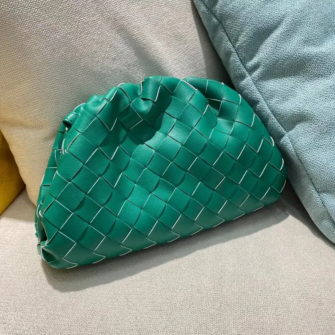 

Real Leather Weave Cloud Bag 2021,Dumpling Purse Women Soft Clutch Shoulder Bag with Adjustable Strap,Cowhide Leather Hobo Bag