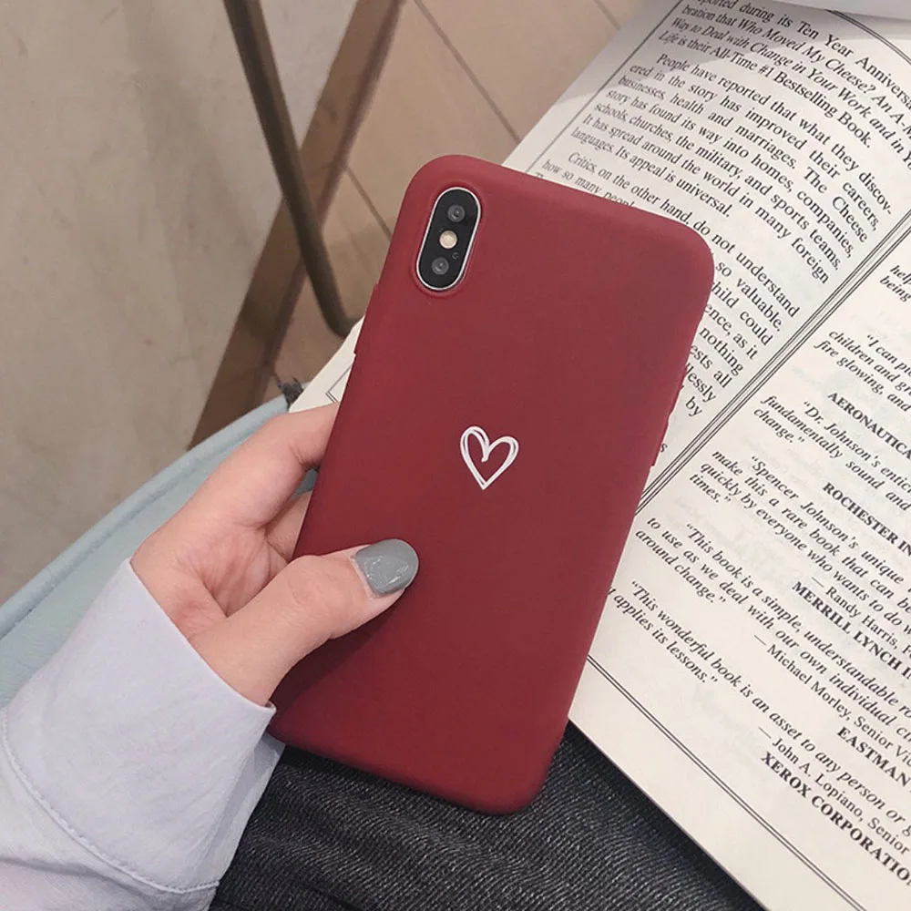 Простой мягкий силиконовый чехол для телефона Пары Любовь Сердце ТПУ задняя