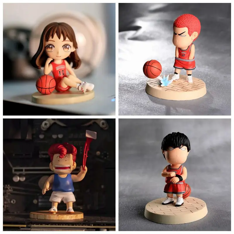 

Slam Dunk Hanamichi Sakuragi Kaede Rukawa Haruko Akagi Q ver PVC Figure Toys Car Decoration 10cm