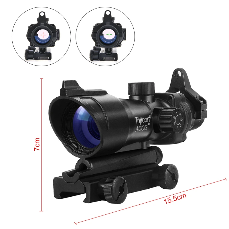 Оптический прицел для винтовки ACOG 1X32 с красной точкой оптический охотничий