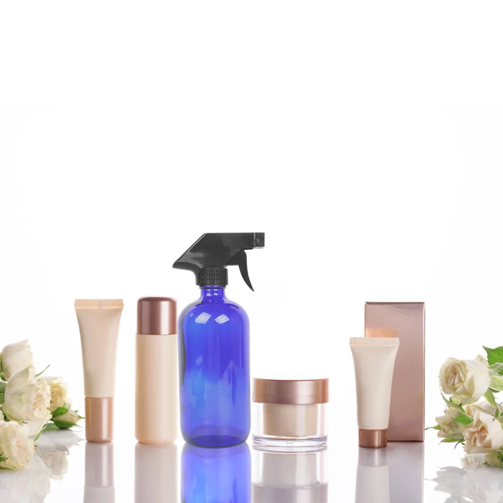 

1 Set 500ML Glass Spray Bottle Reusable Subpackaging Bottle Refillble Bottle Cosmetics Container Blue (2Pcs 500ml Bottles