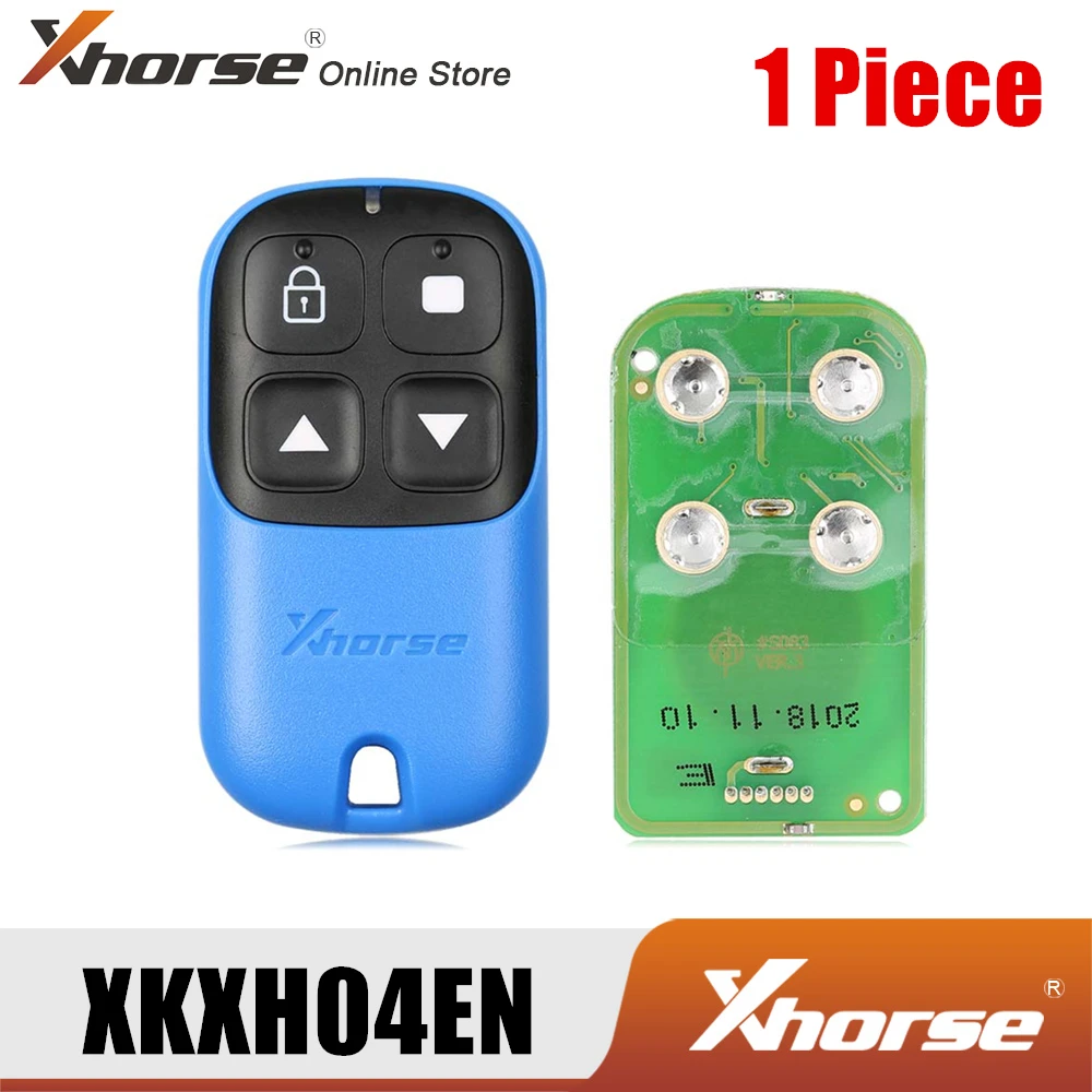 

Пульт дистанционного управления для гаража Xhorse XKXH04EN, 4 кнопки, синий, 1 шт.