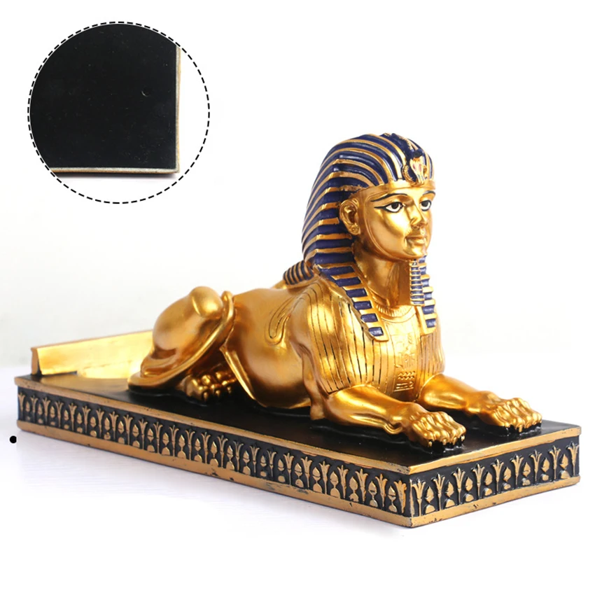 

Resin Wine Bottle Holder Statue Egyptian Pharaoh Sphinx Wine Decorative Storage Organizer Tabletop Wine Rack for Home Kitchen